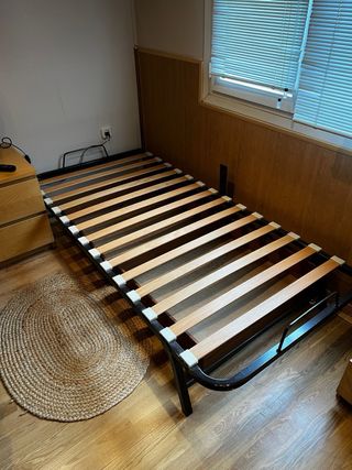 Somier con patas plegables metálico y madera