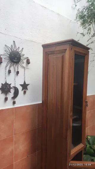 Vitrina de madera y cristal