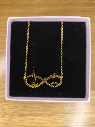 Collar Infinito Corazón Latido Personalizado