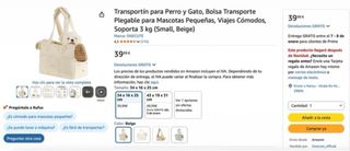 Bolso Transportín Perro/Gato Beige