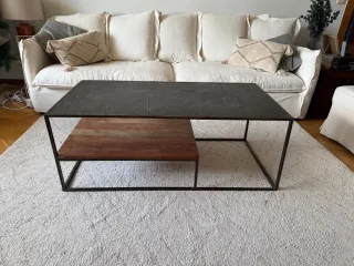 Mesa de centro salón madera y metal