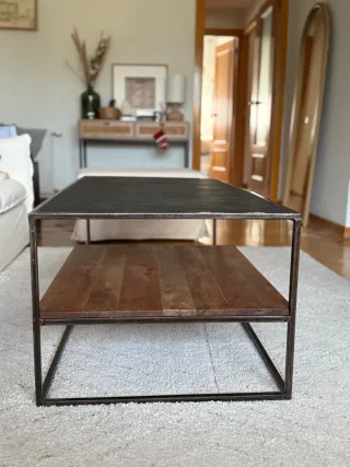 Mesa de centro salón madera y metal