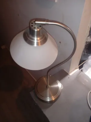 Juego de 2 lámparas de mesa plateadas