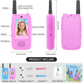 2 Walkie-Talkies Recargables Nuevos