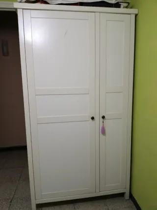 Armario blanco 2 puertas madera