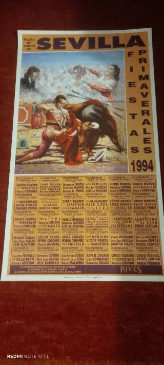 Cartel Toros Sevilla Primavera 1994
