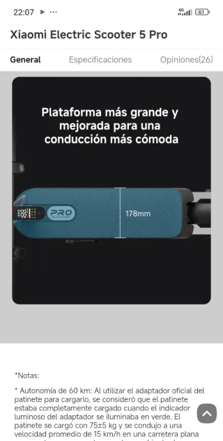 Patinete Eléctrico Xiaomi 5 Pro