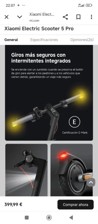 Patinete Eléctrico Xiaomi 5 Pro