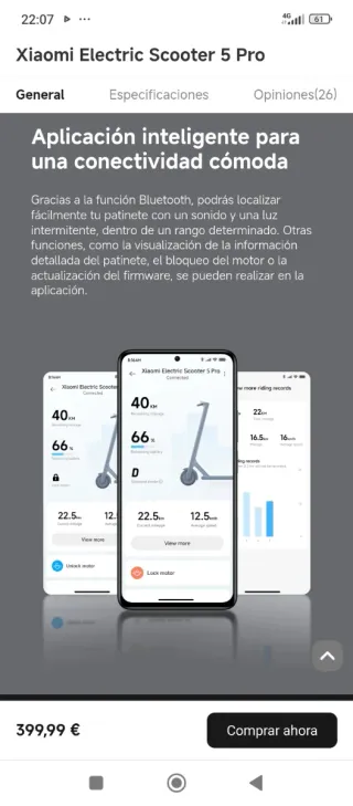 Patinete Eléctrico Xiaomi 5 Pro