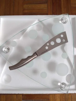 Tábua de queijo de vidro temperado