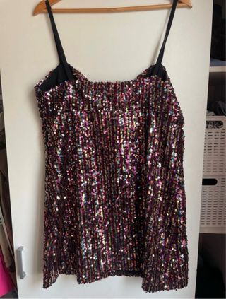 Vestido fiesta Zara lentejuelas multicolor