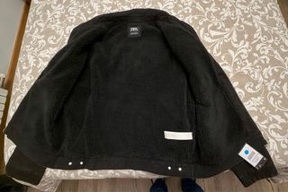 Chaqueta Zara Negra Talla L Borrego