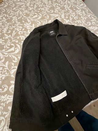 Chaqueta Zara Negra Talla L Borrego
