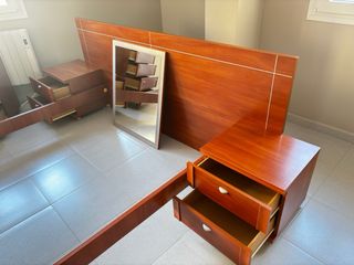 Dormitorio completo madera para cama de 150.
