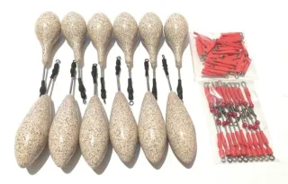 12 Plomos de Pesca Surfcasting, Grapas, Urfes.