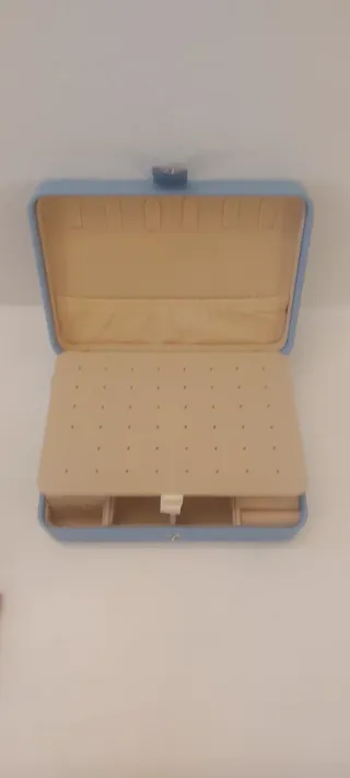 Portagioie blu e beige