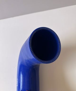 Manguera Silicona Codo 90° Azul