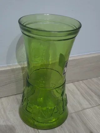 Florero Jarrón de cristal verde