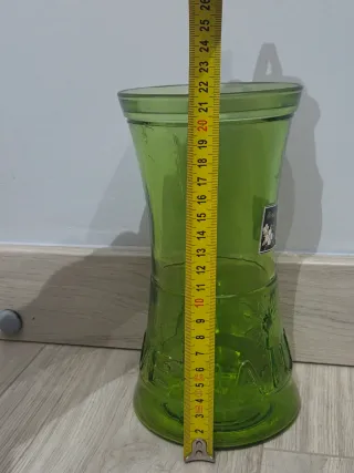 Florero Jarrón de cristal verde