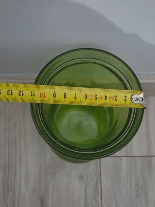 Florero Jarrón de cristal verde