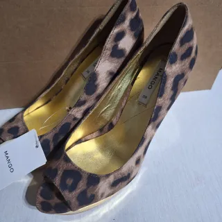 Tacones Mango Animal Print Talla 36