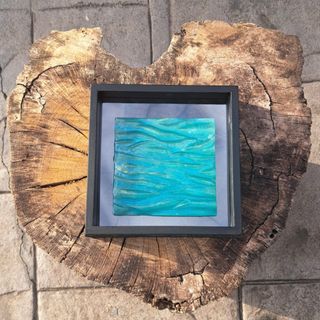 Escultura Resina Epoxy Agua Enmarcada