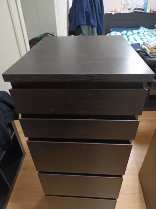 Cómoda Malm Ikea Negra/Marrón