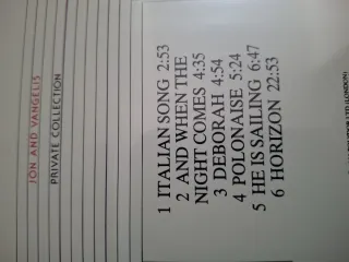 JON AND VANGELIS Private Collection 1983 CD YES