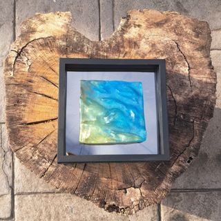 Escultura Resina Epoxy Agua Enmarcada