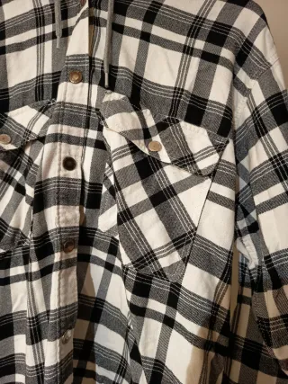 Casaco com capuz xadrez homem