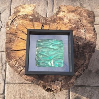 Escultura Resina Epoxy Agua Enmarcada