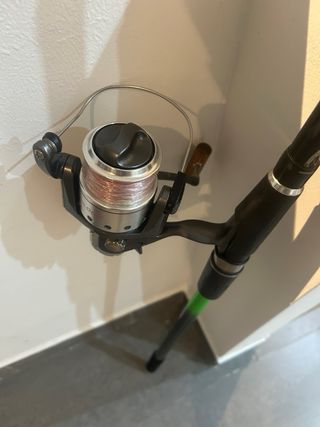 Caña de pescar con carrete