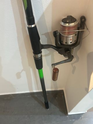 Caña de pescar con carrete