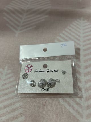 Set de Pendientes Golfi Plateados