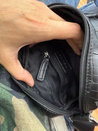 Riñonera Police Negra Cocodrilo original