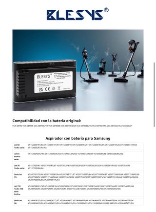 NUEVO! Batería VCA-SBT90 21.6V 4000mAh smsung jet