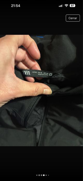 Cazadora Zara Hombre Negra y Azul