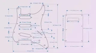 Golpeador, tapa y tornillos guitarra NEGRO PERLA.