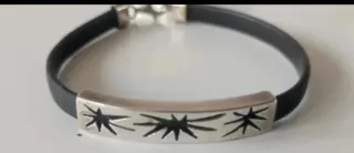 Pulseras Resina Charol Plata Ley