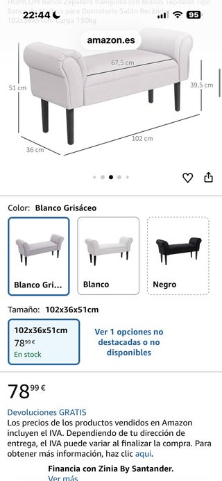 Banqueta pie de cama o decoración