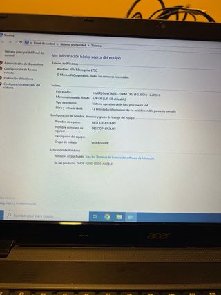 Portátil Acer Core i3 6GB RAM