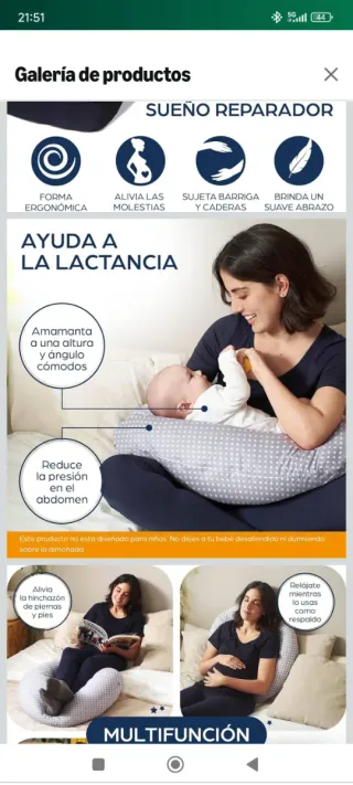 Cojín Embarazo Niimo XXL Gris Lunares