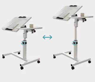 Escritorio ajustable madera y metal