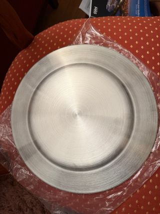 Dos Bajoplatos Acero Inoxidable Dorado y Plateado