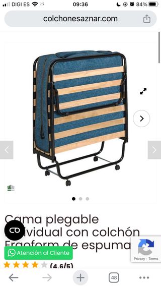 Cama Plegable Individual con Colchón