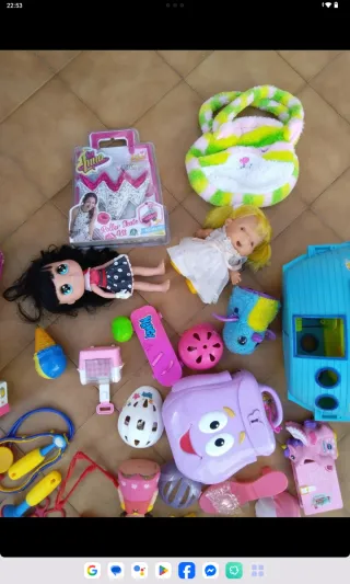 Lote Juguetes Muñecas Barco Ambulancia Patineta