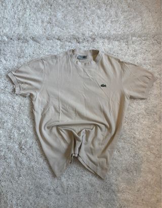 Camiseta Original Lacoste Vintage Beige Talla M