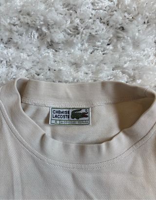 Camiseta Original Lacoste Vintage Beige Talla M