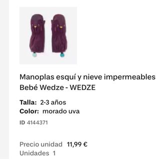 Manoplas Pingüino Decathlon 2-3 años