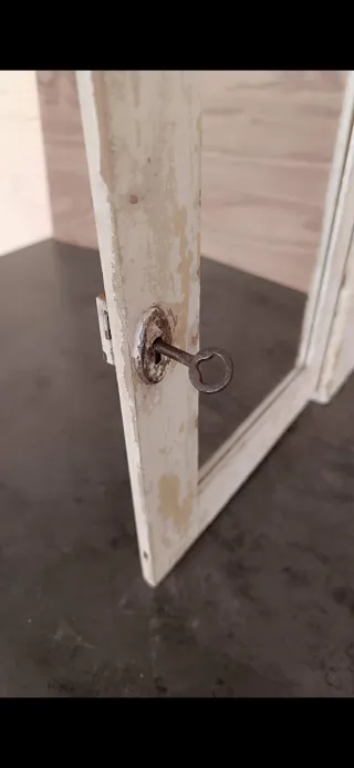 Armario botiquín antiguo madera y cristal